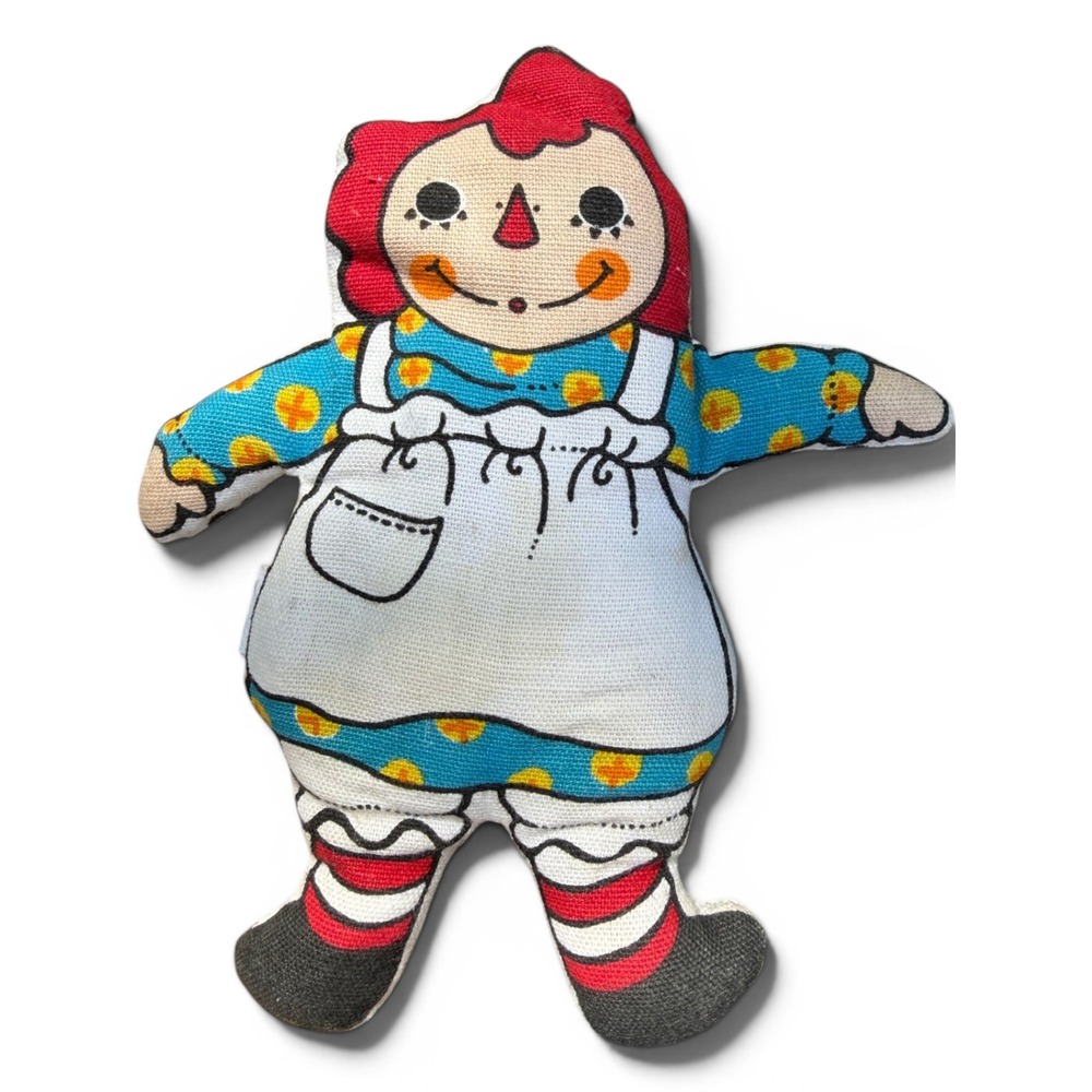 Vintage 1978 Bobbs Merrill Raggedy Ann Cloth Pillow Doll, 1970s Cut & Sew Fabric